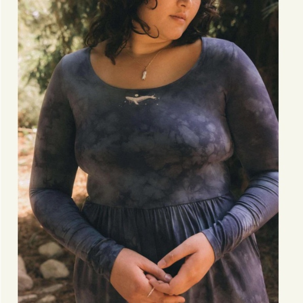 Blue Long Sleeve Fitted Bodysuit